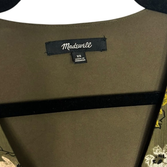 Madewell Flowy Green Floral Cinch-Waist Tiered Midi Dress in Wildblooms Size XS - Picture 6 of 16